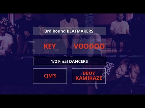 Beatdance Contest 2017 GENEVA - 1/2 final Battle - (Cjm's vs Bboy Kamikaze - Key vs Voodoo)