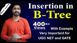 Lec-101: Insertion in B-Tree with example in Hindi