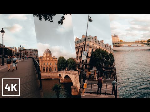 WALKING in a SUNNY/CLOUDY day in PARIS - 4K (CITY AMBIANCE)