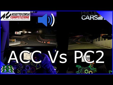 Assetto Corsa Competizione vs Project Cars 2 Graphics and Audio Comparison Spa 24 Hours Night Racing