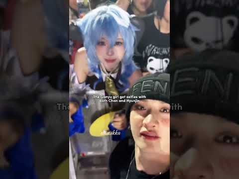 The cosplayers at skz concerts do such great jobs😭😭#skz#hyunjin#bangchan#ganyu#genshinimpact#fyp