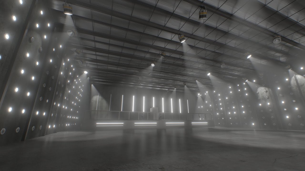 Flashing Lights in Abandoned Warehouse Rave Party Underground Venue 4K 60fps Wallpaper Background