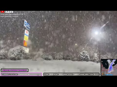 🔴LIVE Storm Chaser | Heavy Lake Effect Snow  | 📍 NW Indiana