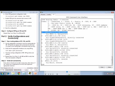 Packet Tracer 7.3.2.3 - Configuring RIPng Instructions - CCNA 2 - Chapter 7