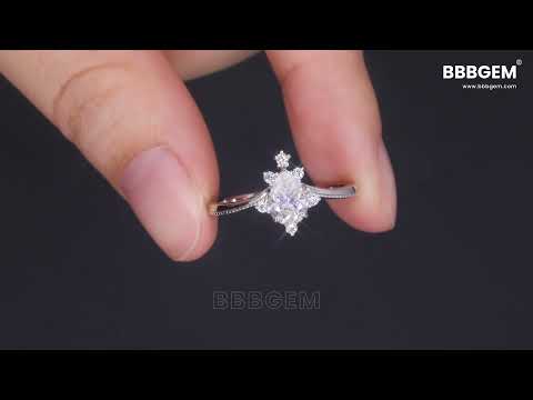 0.8CT  5x7mm Dainty Engagement Ring  Pear Shaped Moissanite Engagement Ring 14K White Gold Ring