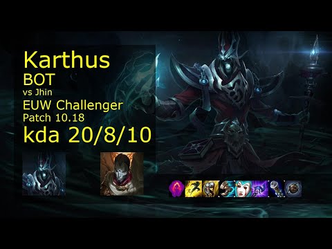 Karthus Bot & Thresh vs Jhin & Rumble - EUW Challenger 20/8/10 Patch 10.18 Gameplay