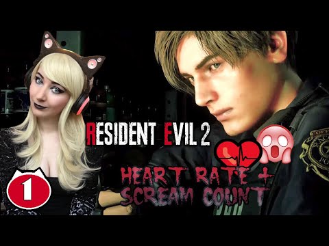 MR X LOVES LEON! - Resident Evil 2: Remake Leon B Gameplay Part 1 - HEART RATE + SCREAM COUNT