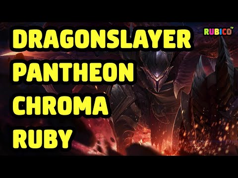 DRAGONSLAYER PANTHEON CHROMA RUBY SKIN SPOTLIGHT - LEAGUE OF LEGENDS