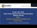 OVC FY25 Tribal Victim Services Set Aside Part 1 Submitting The Population Certification Form