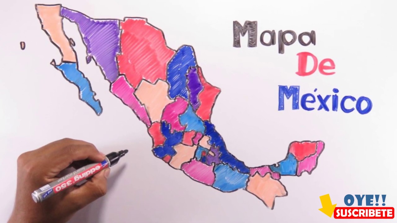 Dibuja el mapa de México con la división política