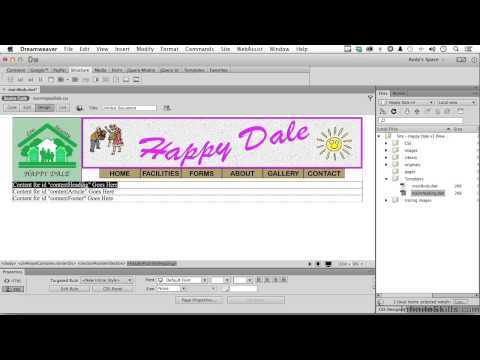 Adobe Dreamweaver CC Tutorial | Generating The First Site Template