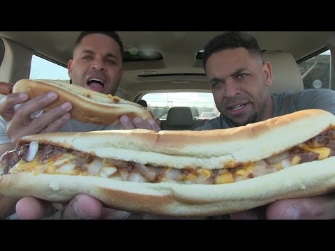 Eating Sonic Footlong Quarter Pound Coney @hodgetwins