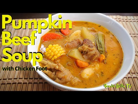 DELICIOUS Pumpkin Beef Soup with Chicken Foot #withme