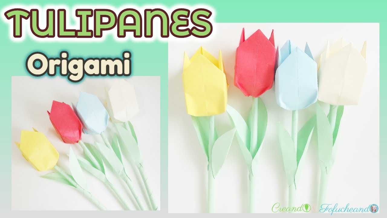 Cómo hacer tulipanes de papel origami para principiantes Manualidades