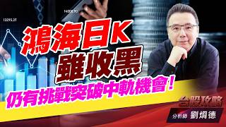 鴻海日K雖收黑，仍有挑戰突破中軌機會！｜台股攻略｜劉烱德 (圖)