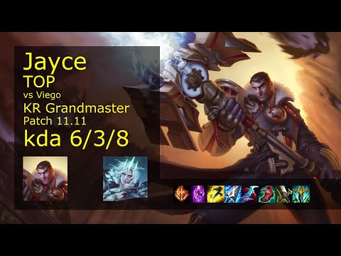 Jayce vs Viego Top - KR Grandmaster 6/3/8 Patch 11.11 Gameplay // [롤] 제이스 vs 비에고 탑
