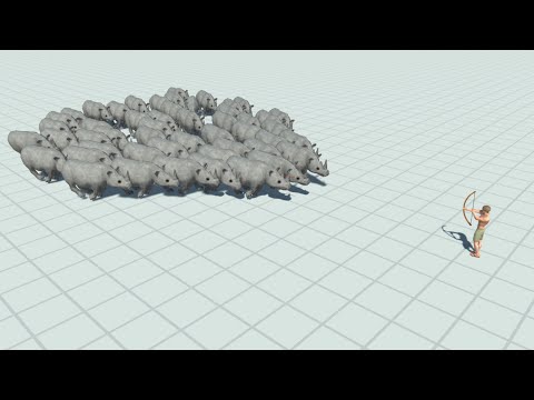 50x RHINOCEROS vs EVERY UNIT - Animal Revolt Battle Simulator