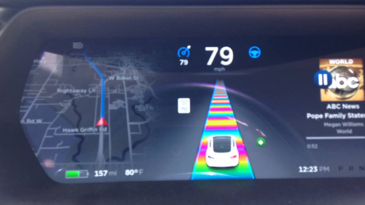 Tesla Easter egg new display on Version 2.16.17 P85D - YouTube