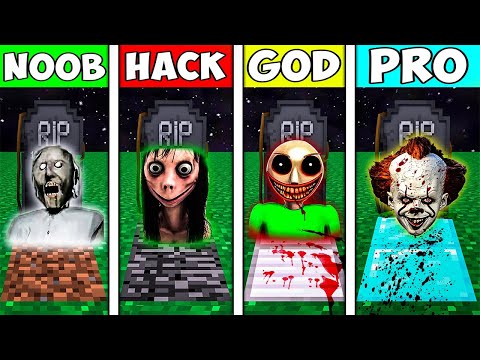 Minecraft - NOOB vs PRO vs HACKER vs GOD ! SCARY GRAVE CHALLENGE ! AMV SHORT Animation