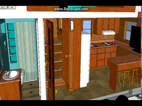 Tiny House, the Cabin, 16 foot Tiny House, Sketchup Tiny  House design