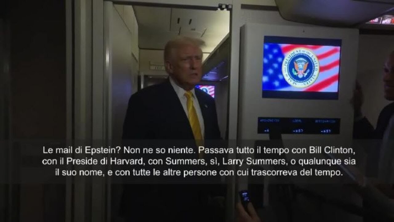 Trump: Mail di Epstein? Non ne so niente. Indagassero dei suoi rapporti con Clinton
