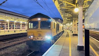 Network rail weed killing train going through York station