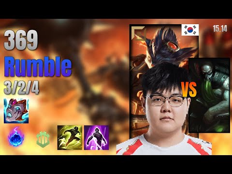 369 Top Rumble vs Urgot lol KR solo rank Full Game 15.14 | 369 럼블 vs 우르곳