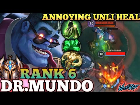 DR.MUNDO TOPLANE MVP PLAY! ANNOYING TANK DMG - TOP 6 GLOBAL DR.MUNDO BY ANDRΞW TΞRRΘR - WILD RIFT