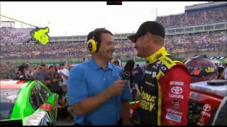 Danica Patrick photobombs Clint Bowyer During Interview