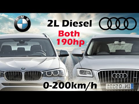 Bmw X3 F25 vs Audi Q5 (Both 2L Diesel 190hp automatic) 0-200