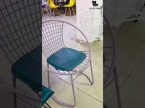Mild Steel Outdoor Metal Chair With Marble Table Furniture