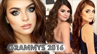 Selena Gomez GRAMMYs 2016 Makeup & Hair Tutorial | Jackie Wyers