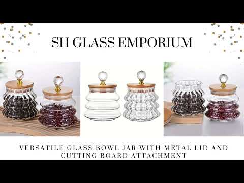 Diamond elegance: glass step jar cannister for cookies gifti...