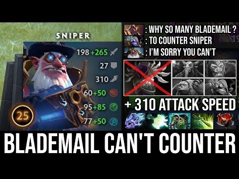 Even Blademail Can't Counter Him | Crazy 1Vs4 with + 310 Attack Speed by Best Sniper Player DotA 2