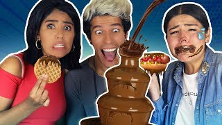 PROBAMOS COMIDA NORMAL EN FUENTE DE CHOCOLATE | LOS POLINESIOS PROBAMOS COMIDA NORMAL EN FUENTE DE CHOCOLATE | LOS POLINESIOS