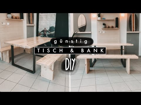 DIY Tisch und Bank aus Holz selber bauen - einfach und günstig aus Massivholz | EASY ALEX