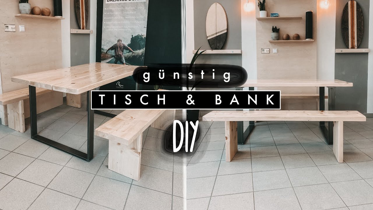 DIY Tisch und Bank aus Holz selber bauen - einfach und günstig aus Massivholz | EASY ALEX
