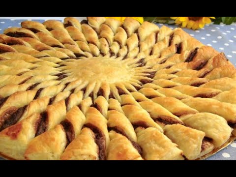 TORTA GIRASOLE CON NUTELLA | PASTA SFOGLIA
