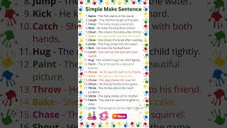 Make Sentences for Kids | Simple Verbs for Kids | Action Verbs for Kids |  Make Sentence | Verb