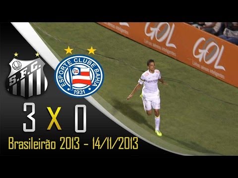 Confira os gols de Santos 3 x 0 Bahia - Brasileirão (14-11-2013)