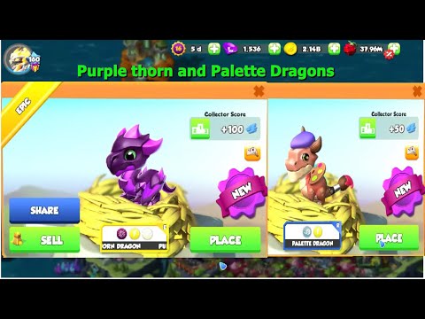 Hatched Purple thorn and Palette dragons-Dragon Mania legends | Dragon  Race clan event | DML