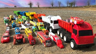 Download lagu 🚒WADIDAW !! Mobil Truk Tronton Panjang Bongkar Mainan Mobil Mobilan Truk Molen, Bus Tayo, Excavator mp3