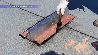 Etapes de pose du rail Roof-Solar Bitume, fixation PV sous Avis Techni
