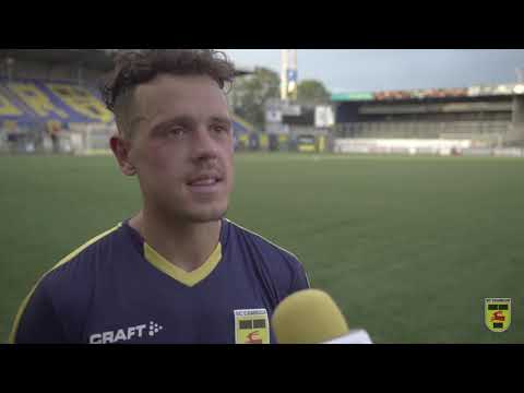 Henk de Jong en Giovanni Korte na afloop van SC Cambuur - Harkemase Boys (4-1)