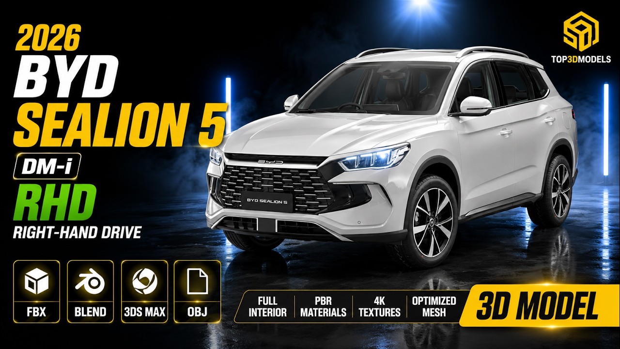 2026 BYD Sealion 5 DM-i Let Hand Drive With Interior 3D Model