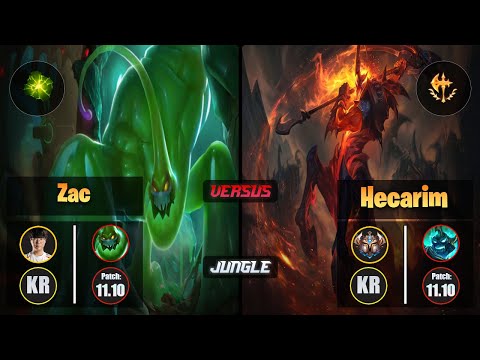 Haru ZAC (Jungle) [Aftershock] VS HECARIM - Challenger KR Patch 11.10
