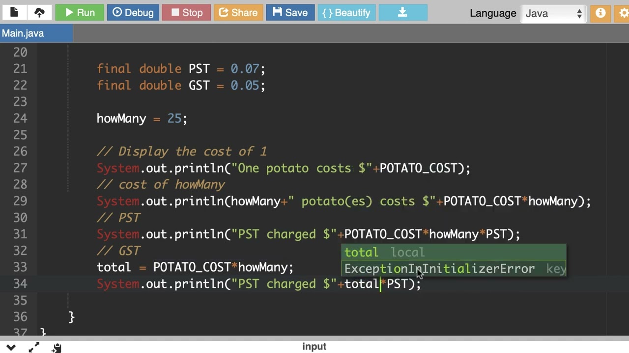 Java Variables Lesson 02) Constants