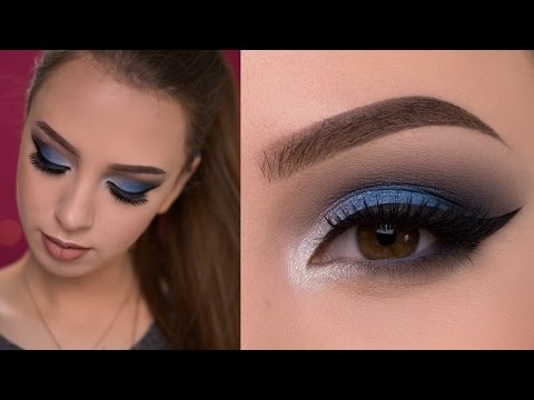 Dramatic Blue Smokey Eye Makeup Tutorial