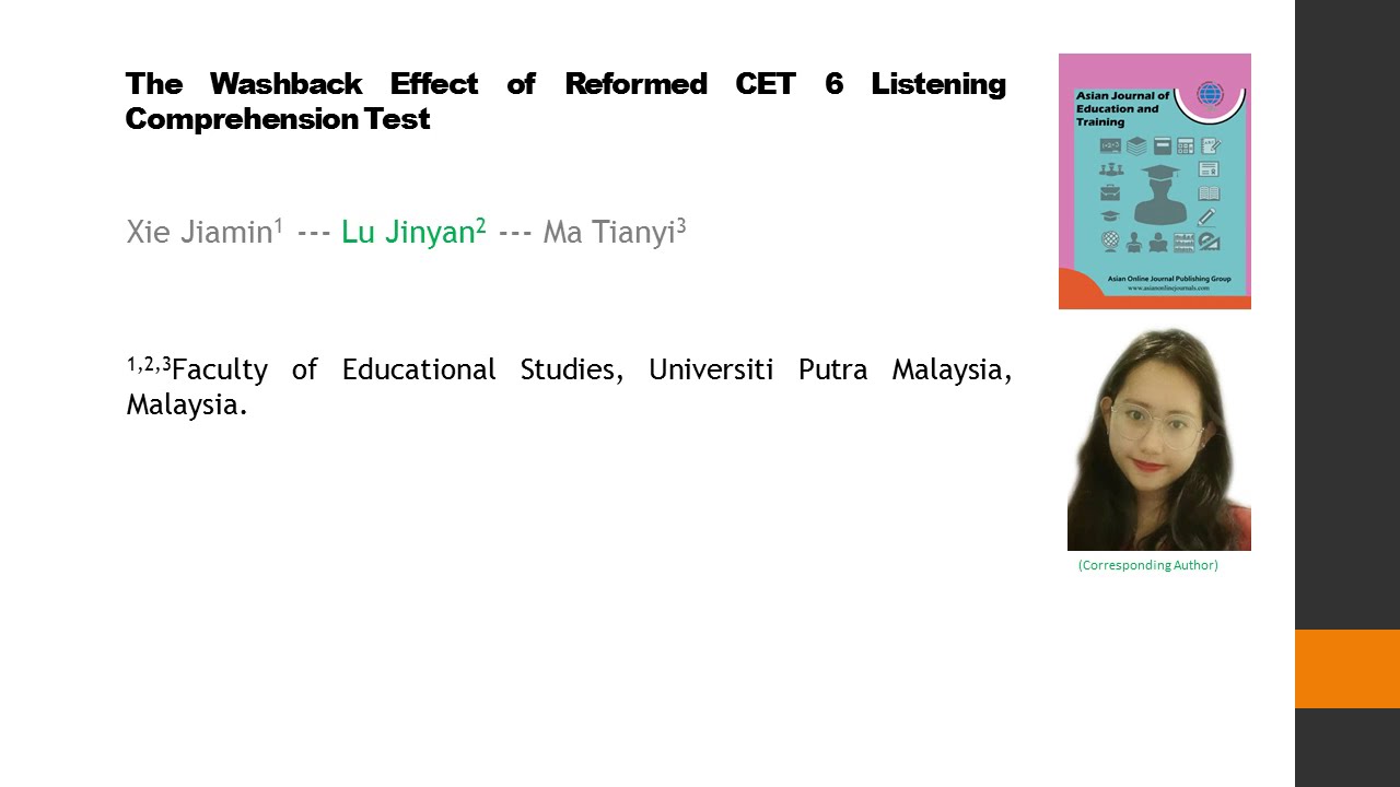 The Washback Effect of Reformed CET 6 Listening Comprehension Test  AJET 2021  71 70 73