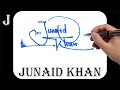 Junaid Khan name signature design - J signature style - How to signature your name
